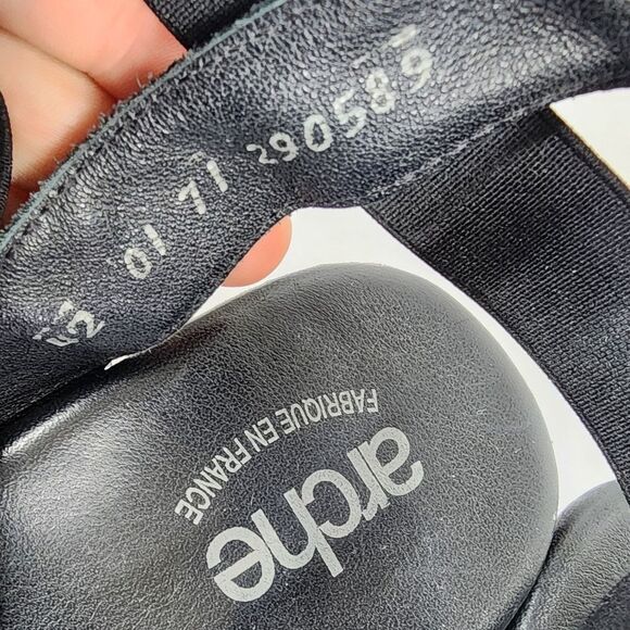 Arche France Mitya Nubuck Leather Cross Front Heel Elastic Sandal 12 42 - Picture 5 of 7